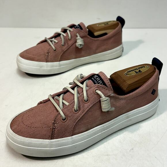 VERY GOOD Sperry Top-Sider Women's Crest Vibe Linen Sneaker Boat Shoe Red Pink 6 - Picture 5 of 10